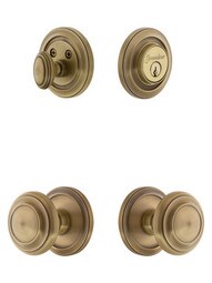 Grandeur Circulaire Entry Door Set with Circulaire Knobs